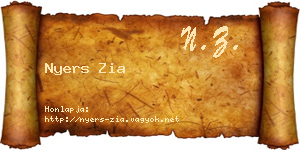 Nyers Zia névjegykártya